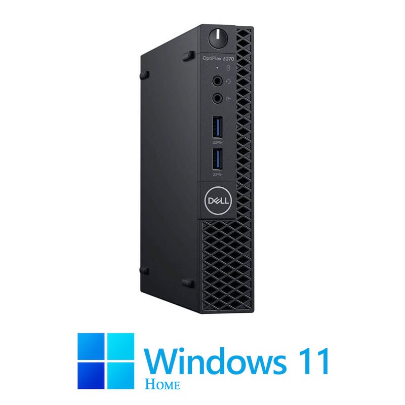 Mini Calculatoare Dell OptiPlex 3070, Quad Core i3-9100T, 16GB DDR4, 256GB SSD, Win 11 Home
