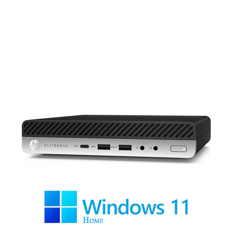 Mini Calculatoare HP EliteDesk 800 G5, Hexa Core i5-9500T, 8GB DDR4, 256GB SSD, Win 11 Home